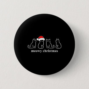 Meowy Catmas Cat Christmas Cute Kitten Cats Santa 6 Cm Round Badge