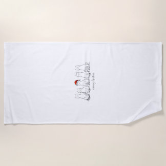 Meowy Catmas Cat Christmas Cute Kitten Cats Santa Beach Towel
