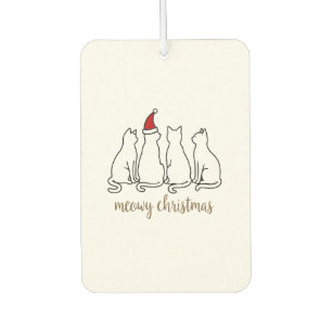Meowy Catmas Cat Christmas Cute Kitten Cats Santa  Car Air Freshener