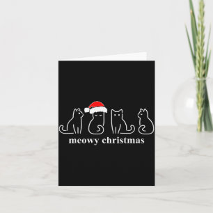 Meowy Catmas Cat Christmas Cute Kitten Cats Santa Card