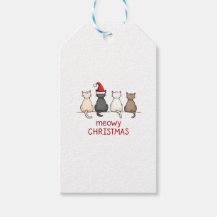 Meowy Catmas Cat Christmas Cute Kitten Cats Santa  Gift Tags