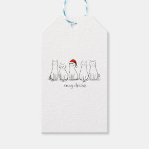 Meowy Catmas Cat Christmas Cute Kitten Cats Santa  Gift Tags