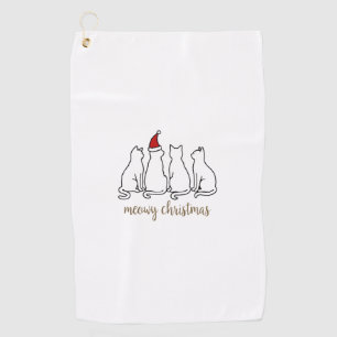 Meowy Catmas Cat Christmas Cute Kitten Cats Santa Golf Towel