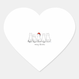 Meowy Catmas Cat Christmas Cute Kitten Cats Santa Heart Sticker