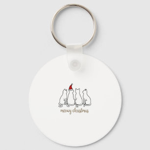 Meowy Catmas Cat Christmas Cute Kitten Cats Santa  Key Ring
