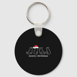 Meowy Catmas Cat Christmas Cute Kitten Cats Santa Key Ring