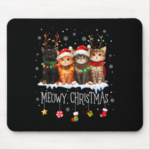 Meowy Catmas Cat Christmas Cute Kitten Cats Santa Mouse Mat