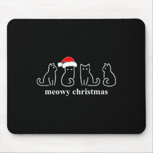Meowy Catmas Cat Christmas Cute Kitten Cats Santa  Mouse Mat
