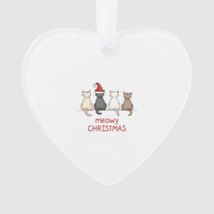 Meowy Catmas Cat Christmas Cute Kitten Cats Santa  Ornament