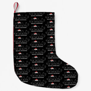 Meowy Catmas Cat Christmas Cute Kitten Cats Santa Small Christmas Stocking