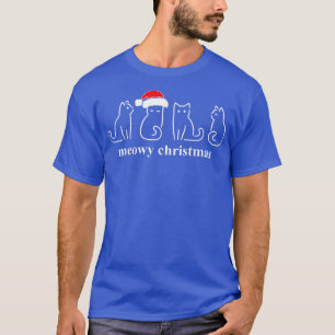 Meowy Catmas Cat Christmas Cute Kitten Cats Santa  T-Shirt