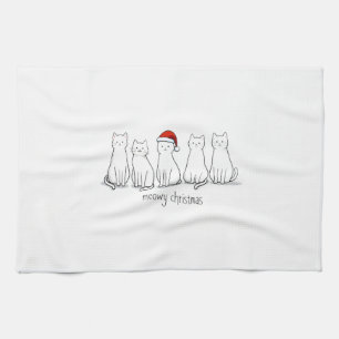 Meowy Catmas Cat Christmas Cute Kitten Cats Santa Tea Towel