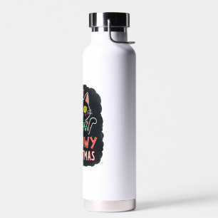 Meowy Catmas Cat Christmas Cute Kitten Cats Santa  Water Bottle