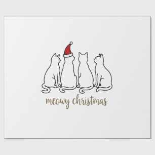 Meowy Catmas Cat Christmas Cute Kitten Cats Santa Wrapping Paper