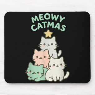 Meowy Catmas Cat Christmas Tree Cute Kitten Xmas K Mouse Mat