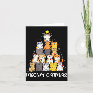 Meowy Catmas Cat Christmas Tree Merry Catmas Boys Card