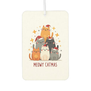 Meowy Catmas Cat Christmas Tree Xmas (1) Car Air Freshener