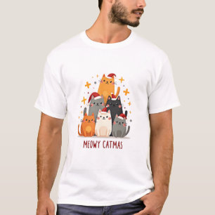 Meowy Catmas Cat Christmas Tree Xmas (1) T-Shirt