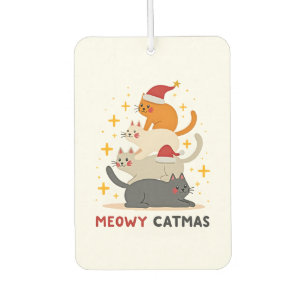 Meowy Catmas Cat Christmas Tree Xmas (2) Car Air Freshener