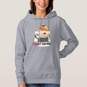 Meowy Catmas Cat Christmas Tree Xmas (2) Hoodie