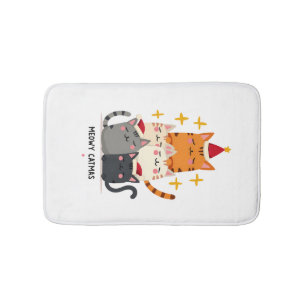 Meowy Catmas Cat Christmas Tree Xmas (3) Bath Mat