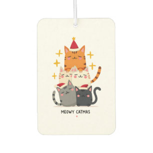 Meowy Catmas Cat Christmas Tree Xmas (3) Car Air Freshener