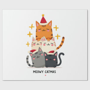 Meowy Catmas Cat Christmas Tree Xmas (3) Wrapping Paper