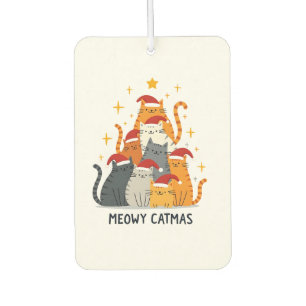 Meowy Catmas Cat Christmas Tree Xmas (4) Car Air Freshener