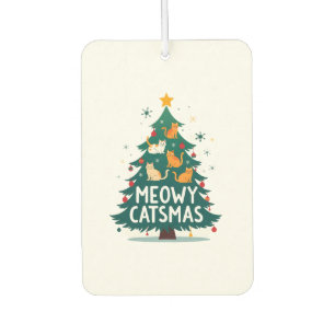 Meowy Catmas Cat Christmas Tree Xmas Funny Santa C Car Air Freshener