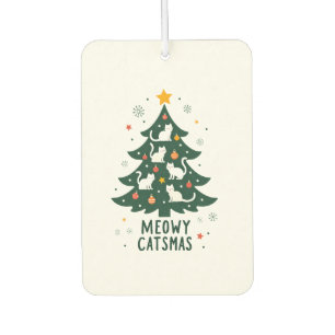 Meowy Catmas Cat Christmas Tree Xmas Funny Santa C Car Air Freshener