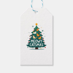 Meowy Catmas Cat Christmas Tree Xmas Funny Santa C Gift Tags