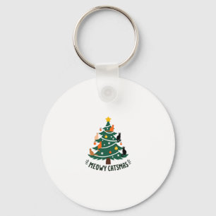 Meowy Catmas Cat Christmas Tree Xmas Funny Santa C Key Ring