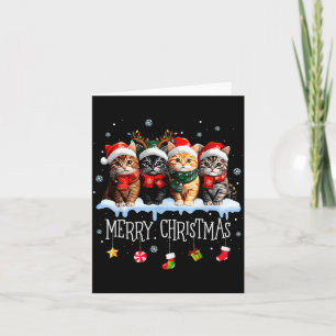 Meowy Catmas Cat Christmas Tree Xmas Girls Boys Fu Card