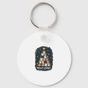 Meowy Catmas Cat Christmas Tree Xmas Girls Boys Fu Key Ring