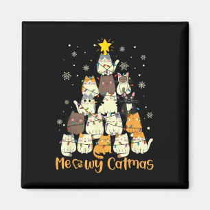 Meowy Catmas Cat Christmas Tree Xmas Girls Boys Fu Magnet