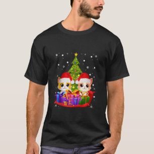 Meowy Catmas Cat Christmas Tree Xmas Holiday Santa T-Shirt