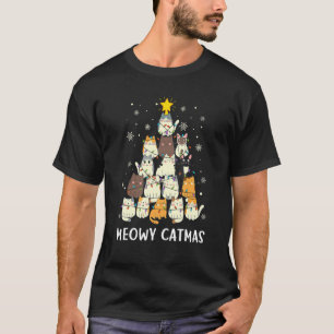 Meowy Catmas Cat Christmas Tree Xmas Men Women Kid T-Shirt