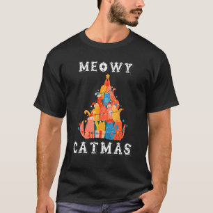 Meowy Catmas Cat Christmas Trees T-Shirt