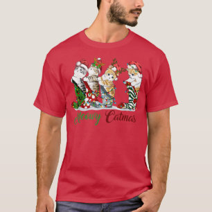 Meowy Catmas Cat socks Christmas funny Xmas Kids G T-Shirt