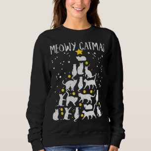 Meowy Catmas Cat Tree Cute Animal Kitten Christmas Sweatshirt
