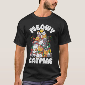Meowy Catmas Cat Tree T-Shirt