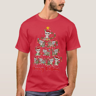 Meowy Catmas Cat Xmas Lights Santa Cat Christmas T T-Shirt