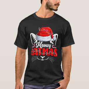 Meowy Catmas Cats Christmas Santa Hat Merry Xmas C T-Shirt