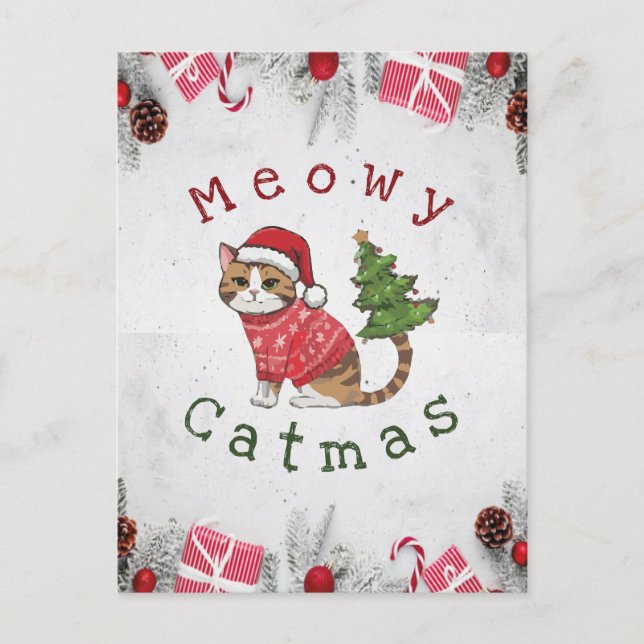 Meowy Catmas - Christmas cards - postcards (Front)