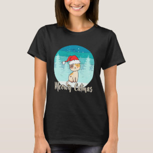 Meowy Catmas Christmas Cat for Cat Moms and Cat T-Shirt