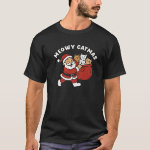 Meowy Catmas Christmas cat Santa Claus Premium  T-Shirt