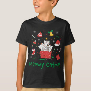 Meowy Catmas Cute Christmas Cat Lover Kitties Xmas T-Shirt