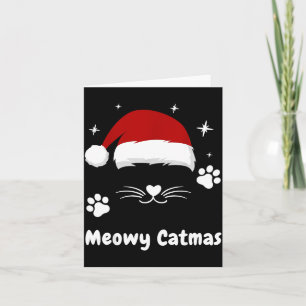 Meowy Catmas Cute Kitten Cats Santa Hat Christmas Card