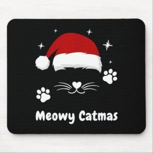 Meowy Catmas Cute Kitten Cats Santa Hat Christmas Mouse Mat