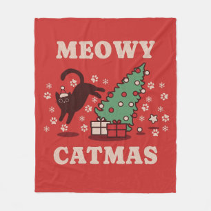 Meowy Catmas Fleece Blanket